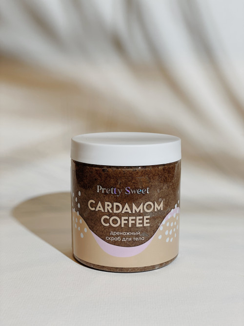 Скраб для тела с антицеллюлитным и дренажным действием на основе кофе и сахара CARDAMOM COFFEE TASHA, 250 мл